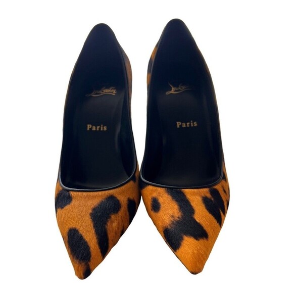 CHRISTIAN LOUBOUTIN Calf Hair Leopard Kate 100 Pumps EU 37 US 7 Spicy - Picture 3 of 13